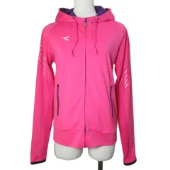 ディアドラ DIADORA パーカー ジップアップ ジャージ スポーツウェア ロゴ プリント M ピンク パープル /Xのサムネイル