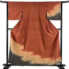 美品 縮緬地 お洒落な 附下げ・訪問着（正絹）仕立上り＜HH2345 