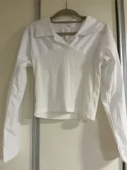 ホワイト シャツ レイヤード ニットのサムネイル