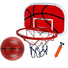 【新着商品】[TradeWind] バスケットゴール バスケットリング ネット バスケ ボード 壁掛け シュート練習 ボール エアポンプセット ミニサイズ(ブラウン40cm)のサムネイル