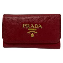 PRADA プラダ キーケース サフィアーノレザー レッド系 - メルカリ