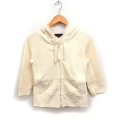 ジルスチュアート JILL STUART ニット パーカー クロップド丈 7分袖 フード裏シフォン S ナチュラル /FT23のサムネイル