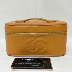 CHANEL シャネル 横型バニティバッグ 化粧ポーチ キャビアスキン