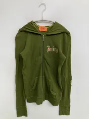 JUICY COUTURE ジューシークチュール パーカー S カーキ コットン 前面プリント バックプリント ブランドロゴ ジップアップ 長袖 レディースのサムネイル
