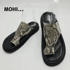 MOHI　モヒ　トングサンダル　パイソン　ボリュームソール　サムループ　35　ベージュのサムネイル