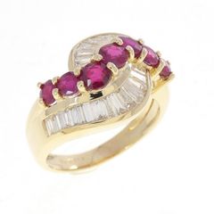 K18 ルビー1.30ct ダイヤ0.55ct デザインリング 13号 - メルカリ
