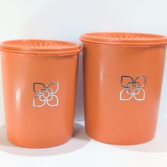 未使用⭐️Tupperware タッパーウェア 4点セット 昭和レトロ オレンジ