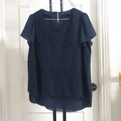 新品タグ付】 ギャラリービスコンティ 刺繍ブラウス 半袖 シースルー 