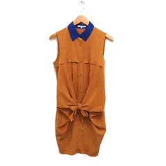 カルヴェン CARVEN シャツ ワンピース ノースリーブ ロング 前結び 配色 36 マスタード 黄 /FT39のサムネイル