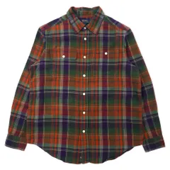 POLO RALPH LAUREN ボーイフレンドフィット フランネルシャツ L ブラウン チェック コットンのサムネイル