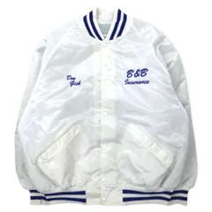 DeLONG USA製 90年代 スタジャン XL ホワイト ナイロン キルティングライナー MUHLENBERG NORTH STARS バックプリントのサムネイル