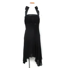 クーカイ KOOKAI シフォン フレア ドレス ミニ ホルターネック ノースリーブ 38 黒 ブラック /NT30のサムネイル