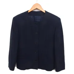 コムサデモード COMME CA DU MODE ノーカラー ジャケット アウター ウール 総裏地 シングル 紺 ネイビー /NT25のサムネイル