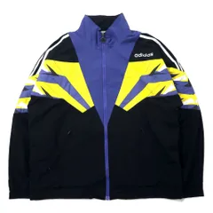 adidas 90年代 トラックジャケット ジャージ L ブラック ポリエステル トレフォイルロゴ 銀タグ