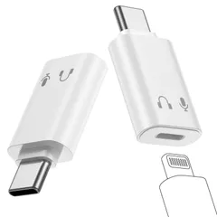 新品 Ocbuo Lightning&Type-C変換アダプタ 1本2役 iPhoneイヤホンジャック 通話/音量調節/音楽対応 Lightning-3.5mm イヤホン変換ケーブル MFi認証 イヤホン・ヘッドホンアダプター USB-C 3.5mm 変換 i