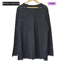 딩동 :) 新 XL ブラック レース シースルー ブラウス Tシャツ_20のサムネイル