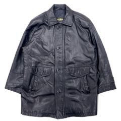 美品！襟ボア着脱式2WAY仕様！スチュワートシボレザーカーコート黒