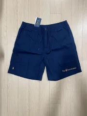 新品 ポロ Ralph Lauren ロゴ コットンハーフパンツ ネイビー M