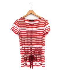 ポールスチュアート PAUL STUART カットソー Tシャツ 半袖 リボン ボーダー 6 レッド 赤 /KT2のサムネイル