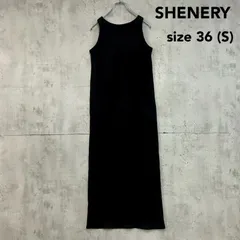 SHENERY シーナリー アメスリ カップ付きワンピース マキシ丈 36 Sサイズ ブラック 黒 ノースリーブ リブニット ロングワンピース ストレッチ Iライン スタイルアップ シンプル 大人カジュアル 定番 着回し 夏 ★ ■◆のサムネイル