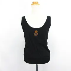 ラルフローレン RALPH LAUREN ニット タンクトップ ワッペン ストレッチ L ブラック ※EKMのサムネイル
