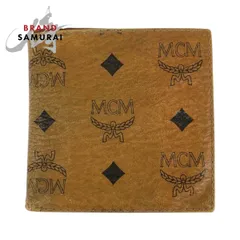 MCM エム シー エム ヴィセトス ブラウン キャメル ゴールド金具 レザー 折財布 コンパクトウォレット レディース 600569【中古】のサムネイル