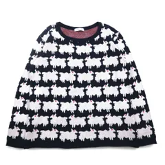 LABRAT × BEAMS コットン ニット セーター L ネイビー 総柄 アニマル 羊 SHEEP KNIT SPのサムネイル