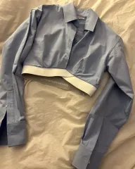 25SS アレキサンダーワング クロップドシャツ 1WC1251976 AZUREのサムネイル