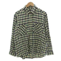 アウトドアプロダクツ OUTDOOR PRODUCTS シャツ L 緑 グリーン 白 ホワイト 青 ブルー チェック柄 長袖 胸ポケット付き /IL ■GY66のサムネイル