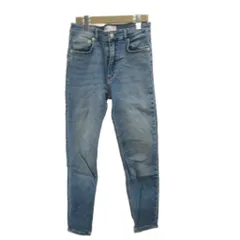 ザラ ZARA デニム ジーンズ パンツ インディゴ ブルー フルレングス スキニー USED加工 /PP ■ECD001