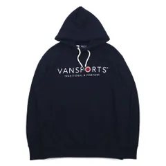 VAN SPORTS プルオーバー パーカー M ネイビー コットン ロゴプリントのサムネイル