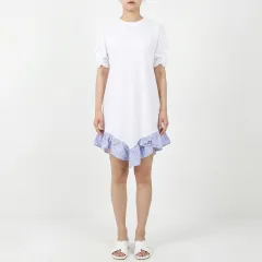 正規品 MSGM 白 フリル シャツ レイヤード Tシャツ ONE PIECE (表記 S)のサムネイル