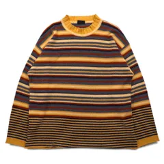 CRISTIAN AUJARD HOMME ボトルネック ニット セーター XL マルチカラー ボーダーのサムネイル