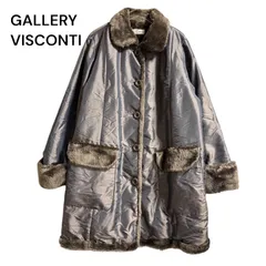 ●棚番号AH-7 GALLERY VISCONTI ギャラリービスコンティ ファー　ナイロンコート　9AR レトロ　コート　レトロのサムネイル