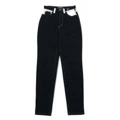 VERSACE JEANS COUTURE イタリア製 ハイウエスト テーパード デニムパンツ M ブラック メデューサ ジッパーフライのサムネイル
