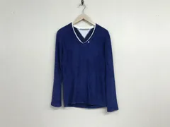 本物フランシストモークスFranCisT_MOR.K.S.コットンVネックタオル生地長袖ロンTシャツメンズサーフアメカジミリタリーワークスケーターストリートビジネススーツゴルフ青ブルー2M日本製のサムネイル