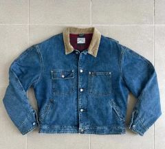 ラルフローレン デニムジャケット コーデュロイ襟 短丈 ヴィンテージ風 80s USA製 ラルフローレン 短丈 襟コーデュロイ デニム ジャケット L