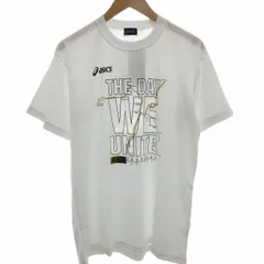 アシックス asics 東京マラソン2009年参加記念Tシャツ 0 白 ホワイト 半袖 クルーネック グラフィックプリント /MX ■ECF005