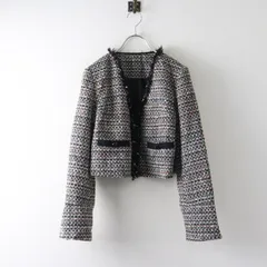 ロイスクレヨン Lois CRAYON ファンシーツイードジャケット M ブラック┃ブルゾン アウター 羽織 ハオリ 上着【2400014993752】のサムネイル