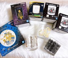 이치 반 복권 KINGDOM HEARTS 유리 플레이트 텀블러 유리 세트 킹덤 하트 신품 미사용