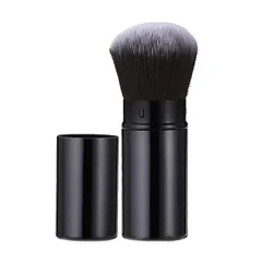 하루키타 메이크업 브러쉬, 파우더 브러쉬, 치크 브러쉬, 페이스 브러쉬, 메이크업, 텔레스코픽, 휴대용, 컴팩트, 슬라이딩, 블랙