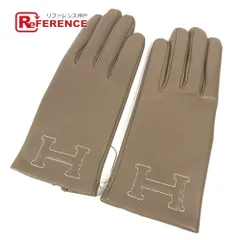 HERMES エルメス 手袋 手袋 《バスティーユ》 H202053G レザー エトゥープ グレーのサムネイル
