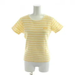 マリクレール MARIE CLAIRE Tシャツ M 黄 イエロー ストライプ柄 ロゴ刺繍 半袖 /AP ■ECB004のサムネイル