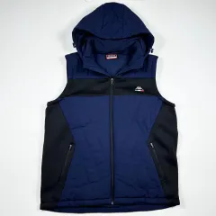 (2XL) カッパ イタリア フーディー 軽量 ダウンベスト ネイビー ブラックのサムネイル