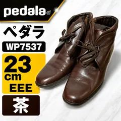 pedala ペダラ WP7537 23cm EEE 茶 レザーショートブーツ アシックスウォーキング 日本製 箱付のサムネイル