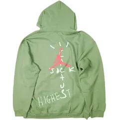 Travis Scott x NIKE JORDAN トラヴィス・スコット ナイキ ジョーダン 別注 CACTUS JACK HIGHEST HOODIE カクタスジャック 裏起毛 スウェットプルオーバーパーカー L OLIVE JORDAN BRANDのサムネイル