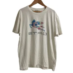 美品 ETRO エトロ ペガソ ロゴプリント 半袖 Tシャツ カットソー サイズМ ホワイト メンズ 古着 中古 USEDのサムネイル