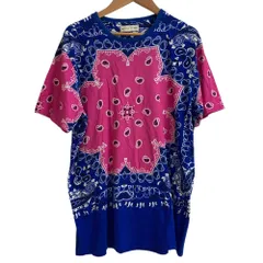 美品 ETRO エトロ バイカラー ペイズリー柄 半袖 Tシャツ カットソー サイズМ ブルー×ピンク メンズ 古着 中古 USEDのサムネイル