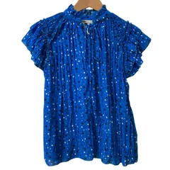 未使用 26SS DOUBLE STANDARD CLOTHING ダブルスタンダードクロージング Star Ruffle Chiffon Blouse スターブラウス サイズ38 ブルー レディース 古着 中古 USEDのサムネイル