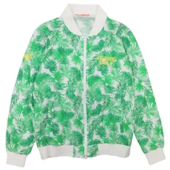 美品 BEAMS GOLF ビームスゴルフ パームツリー ジャケット ボタニカル ブルゾン ジップアップ アウター M 白 ホワイト 緑 グリーン メンズ 古着 中古 USEDのサムネイル